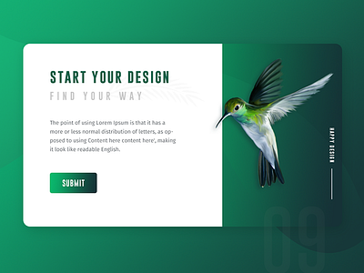 Green Bird | Welcome bird blog post green bird ui design