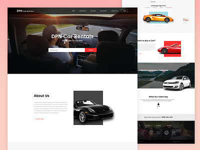 DPN Car Rental | Website Home Page car rent cars get car home page rental rikon rahman ui design web design website template