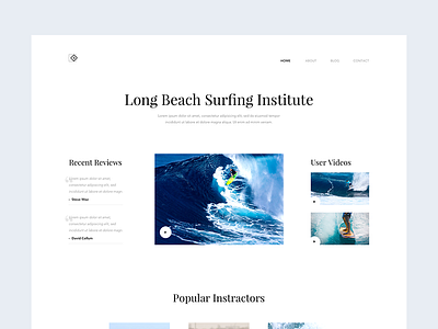 Daily UI 025 - Surfing Institute - Intro beach clean daily ui design interface minimal surf surfing institute ui design