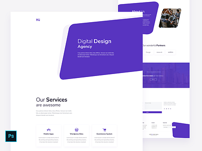 Daily UI 028 - Digital Design Agency - Home Page - Free PSD daily ui 028 digital agency free psd home page practice psd download ui design web page website