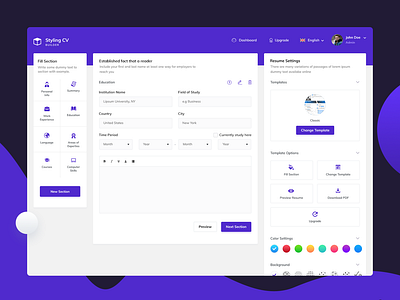 Resume Builder Designs Themes Templates And Downloadable Graphic Elements On Dribbble