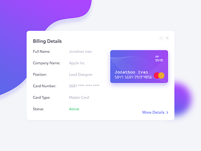 Daily UI 035 - UI Design for Credit Card Details