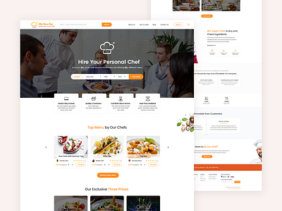 My Home Chef - Personal Chef Booking Website UI Design