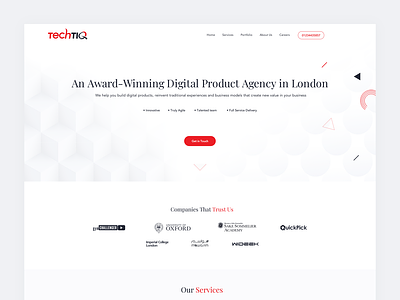 Update of TechTiq Home Page - Header Area clean daily ui design landing page minimal rikon rahman ui ui design ux ux design web design website