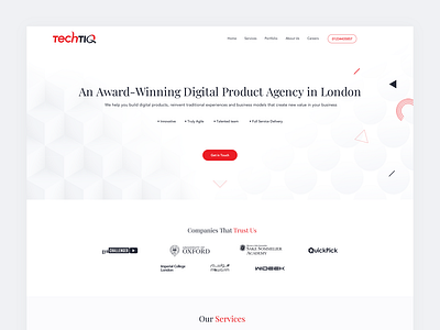 Update of TechTiq Home Page - Header Area