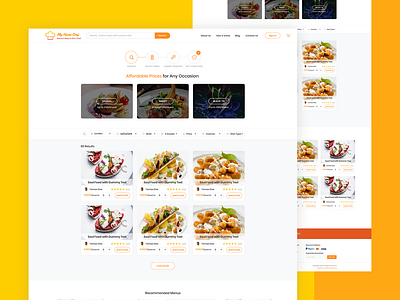 Search Result Page UI Design For My Home Chef clean landing page minimal rikon rahman ui design ux design web design website