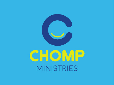 Chomp Logo blue church food logo ministry