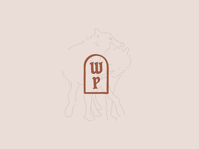 WP monogram illustration typography wolf