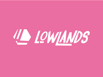 Lowlands Logo brand brand identity branding design festival friends identity illustrator logo logo design logomark music music festival party pink