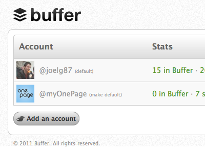 Buffer's upcoming dashboard account buffer dashboard settings