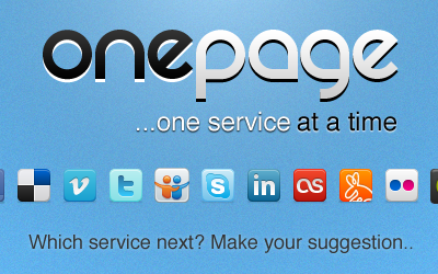 OnePage, one service at a time