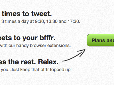 Landing page for my new app, bfffr
