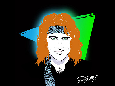 Jon Bon Michaels - Nagel Style 80s eighties face hair band illustration music neon patrick nagel pop art retro rock n roll teaze