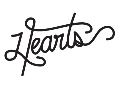 Hearts Script hand drawn heart script type