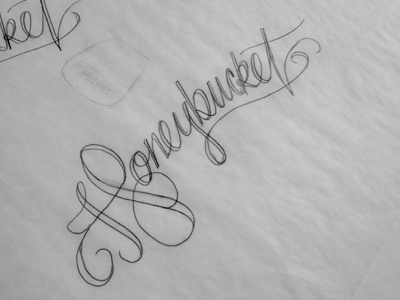 Honeybucket Script WIP 216aj cleveland hand drawn lettering pencil script sketch type work in progress