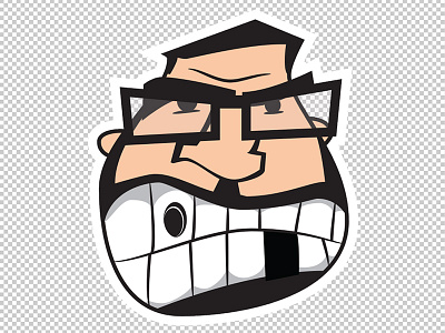Selfie Scowl 216aj cartoon. style. cleveland character illustrator portrait process vector