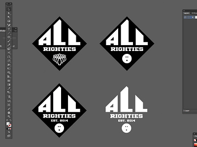 All-Righties Bowling Badge badge bowling lettering logo mark process wip