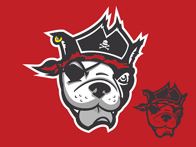 Pirate Dog Logo boston terrier cross bones dog illustration illustrator logo pirate skillshare skull sports logo vector