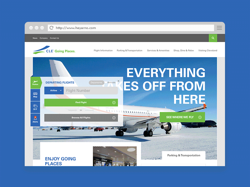 Airport Website Design airport interactive design layout ui design web design