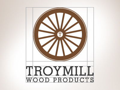 Wood Company Logo amish balanced brand branding brown earth green hardworking identity mark process stationary wagon wheel wood wordmarkm
