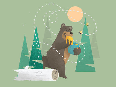 Just A Honey Bear animals bear books flat illustration kids simple texture vector