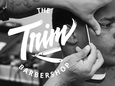 Trim Barbershop Logo barber hand lettering handlettering lettering logo logotype script type vector