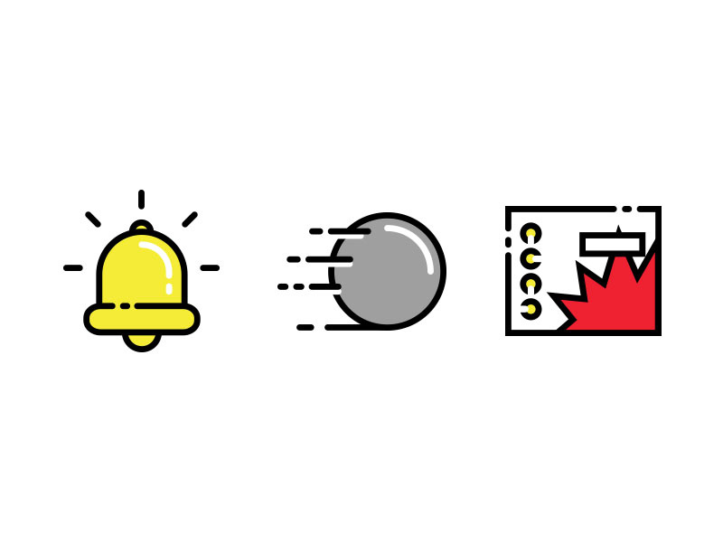 Pinball Icons iconography bright silkscreen flat app design vector pinball