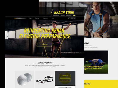 Fitness Product Website dark ecommerce fitness homepage interactive web design website