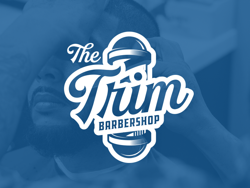 The Trim Barbershop script barbershop graphic branding logo