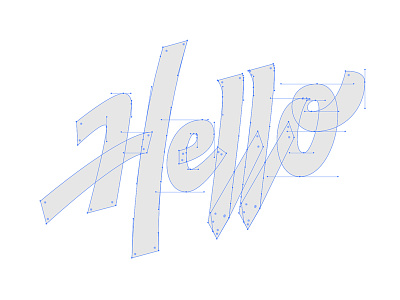 Hello Points beziercurves brush pen calligraphy hand lettering handlettering handtype lettering logo process script vector vector machine