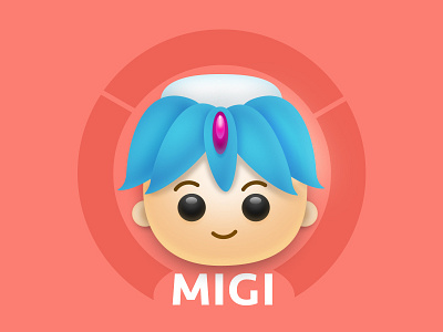 Migi design gradient hero illustration image interface main page sketch ui web