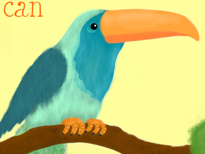 Nobody can make me smile... adobe bird card design digital art drawing green illustration jungle toucan tropical yellow