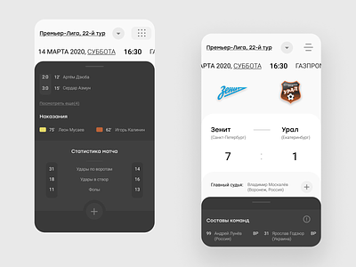 mobile soccer match statistics-app