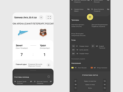mobile soccer match statistics-app app design figma mobileui mobileux sport ui uiux