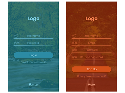 Login And Sign Up Page design