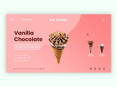 Web Page Ice Cream Site design ui ux web