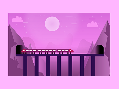 Illustration View For A Train design illustration vector