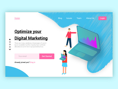 Digital Marketing Web Page design illustration typography ui ux web