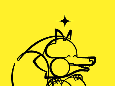 sunshine dog illustration line vector