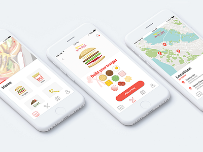 In N Out App Concept app burger food fries in menu n out restaurant ui ux