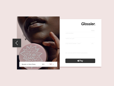 Daily UI 002 / Credit Card Checkout applepay buy cart checkout credit card daily100 dailyui dailyui003 form glossier makeup millennial pink minimal pay payment shopping ui user interface