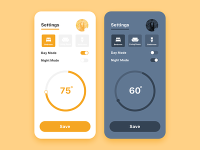 Daily UI 007 / Settings app daily100 dailyui dailyui007 design minimal nest pannel settings temperature ui user interface weather