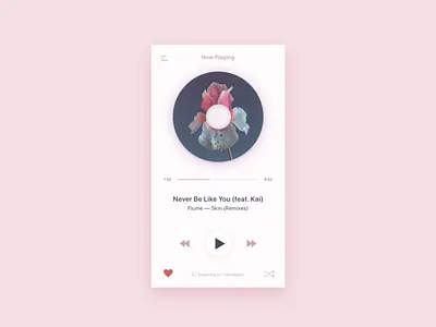 Daily UI 009 / Music Player 009 app daily100 dailyui dailyui009 design flume illustration minimal music music player song ui user interface