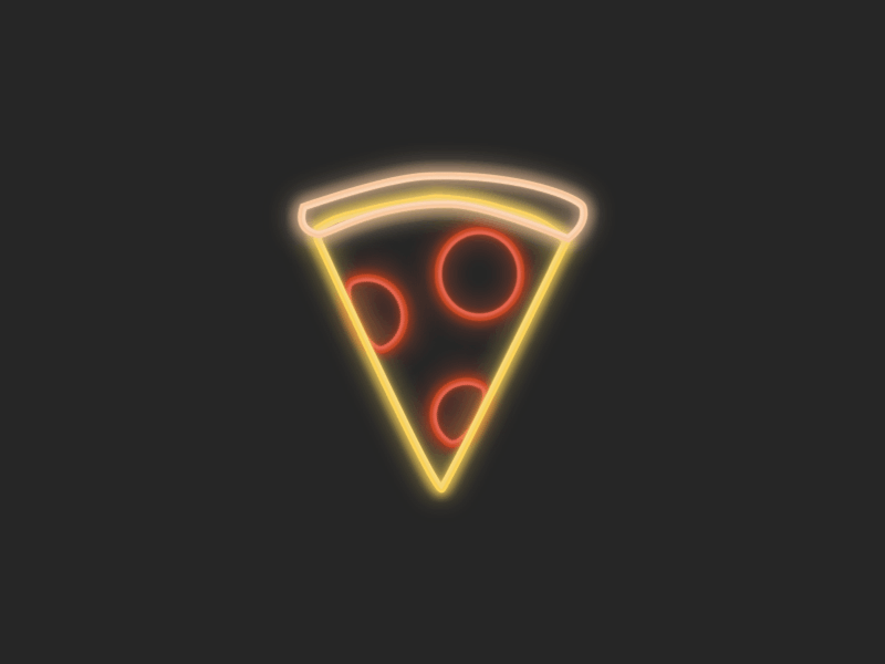 Creative Team Challenge #1: Pizza Slice animation flicker food gif interaction light neon pizza principle sign sketch slice