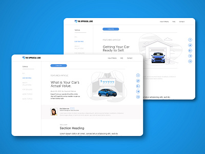 The Appraisal Lane Blog Mockups blog design illustration ui vector webdesign website