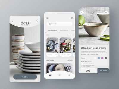 Ceramics store app design ios market store ui