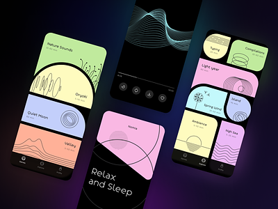 Asmr and sleep trigger App app asmr design ios meditation relaxing sleep ui