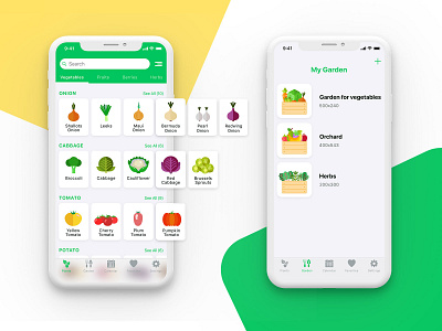 Garden App app fruits garden green ios plants ui vegetables