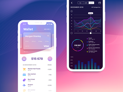 Wallet App app bank app bank card design ios vector wallet
