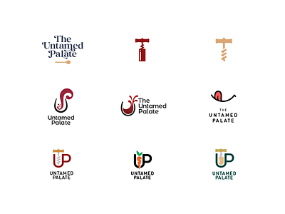 The Untamed Palate - Logo Concepts chef food logo private chef wine wine education